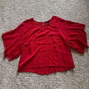 Forever 21 Flowy Red Shirt